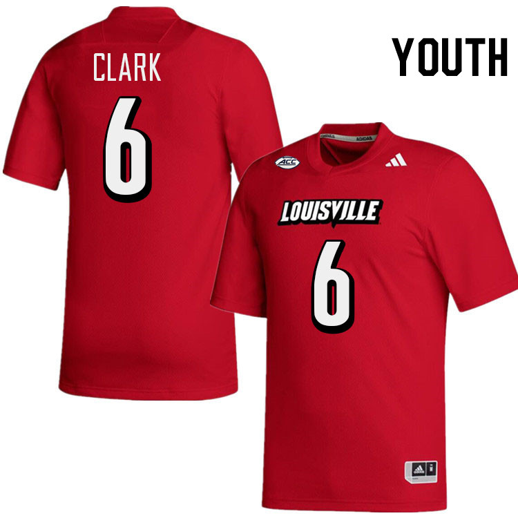 Youth #6 Stanquan Clark Louisville Cardinals College Football Jerseys Stitched-Red